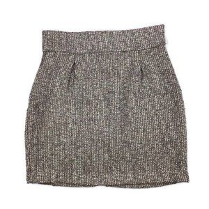 BB Dakota Brown Tweed Wool Blend Mini Pencil Skirt Career Workwear Womens Size 8